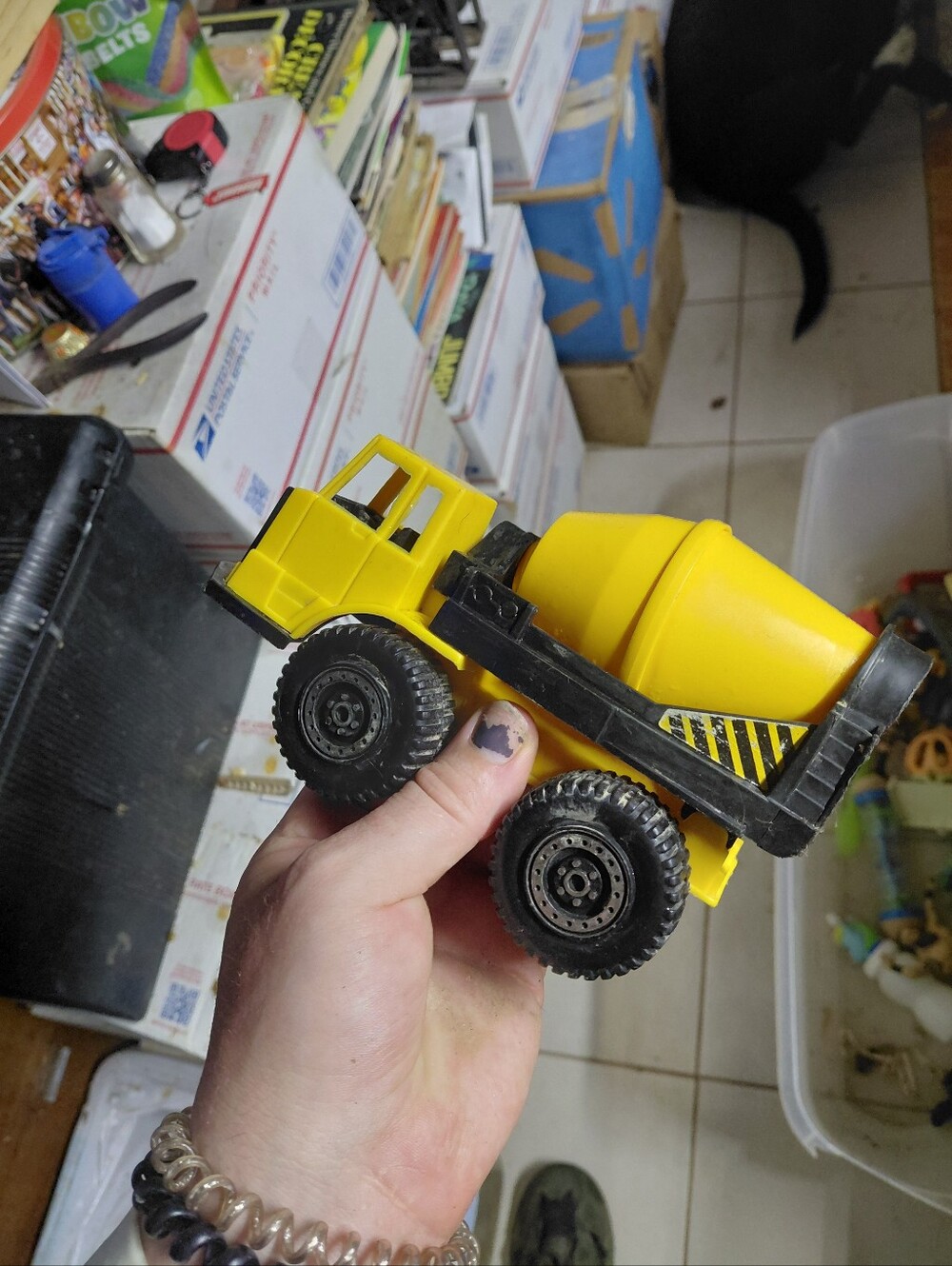 Vintage Tootsie Toys Yellow Truck Toy Plastic